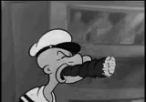 Quem disse que o Popeye não gosta de charuto?