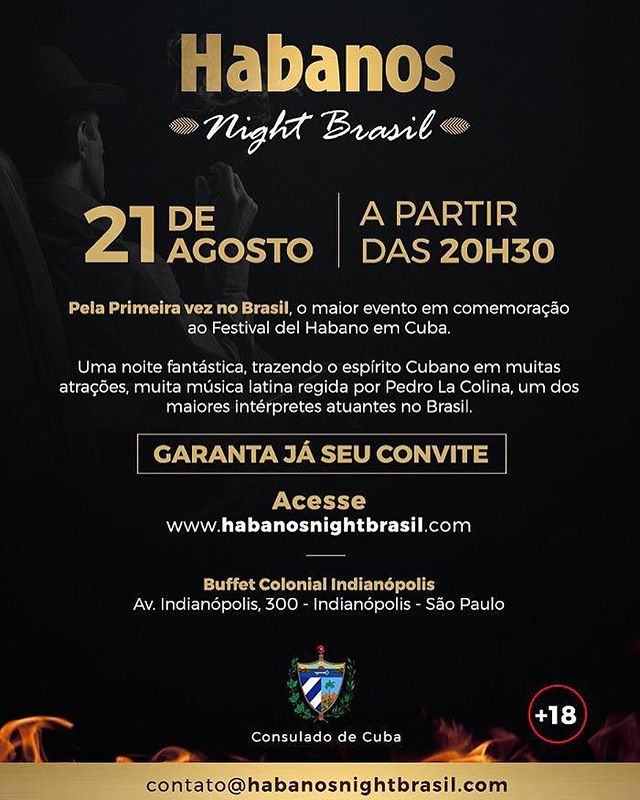 “Habanos Night Brasil” – Pela primeira vez no Brasil, o maior evento em comemoração ao “Festival Del Habano”