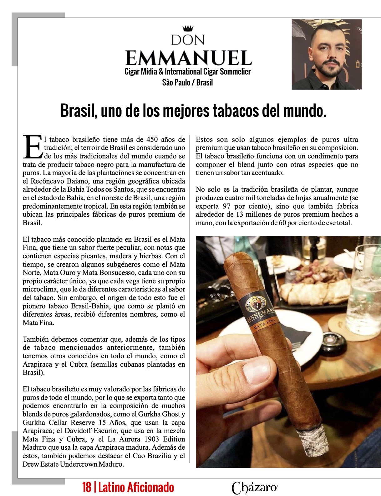 Brasil, uno de los mejores tabacos del mundo