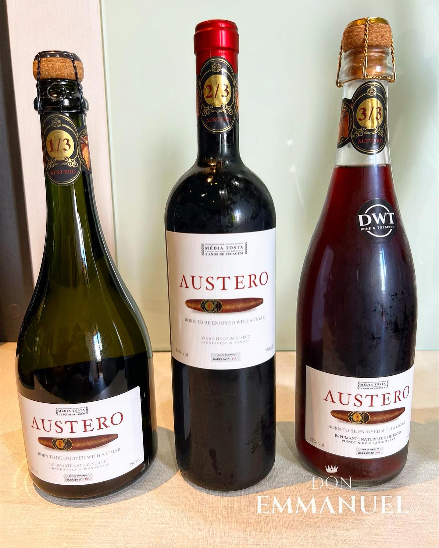 Austero : 3 vinhos pensados para harmonizar com cada terço do charuto